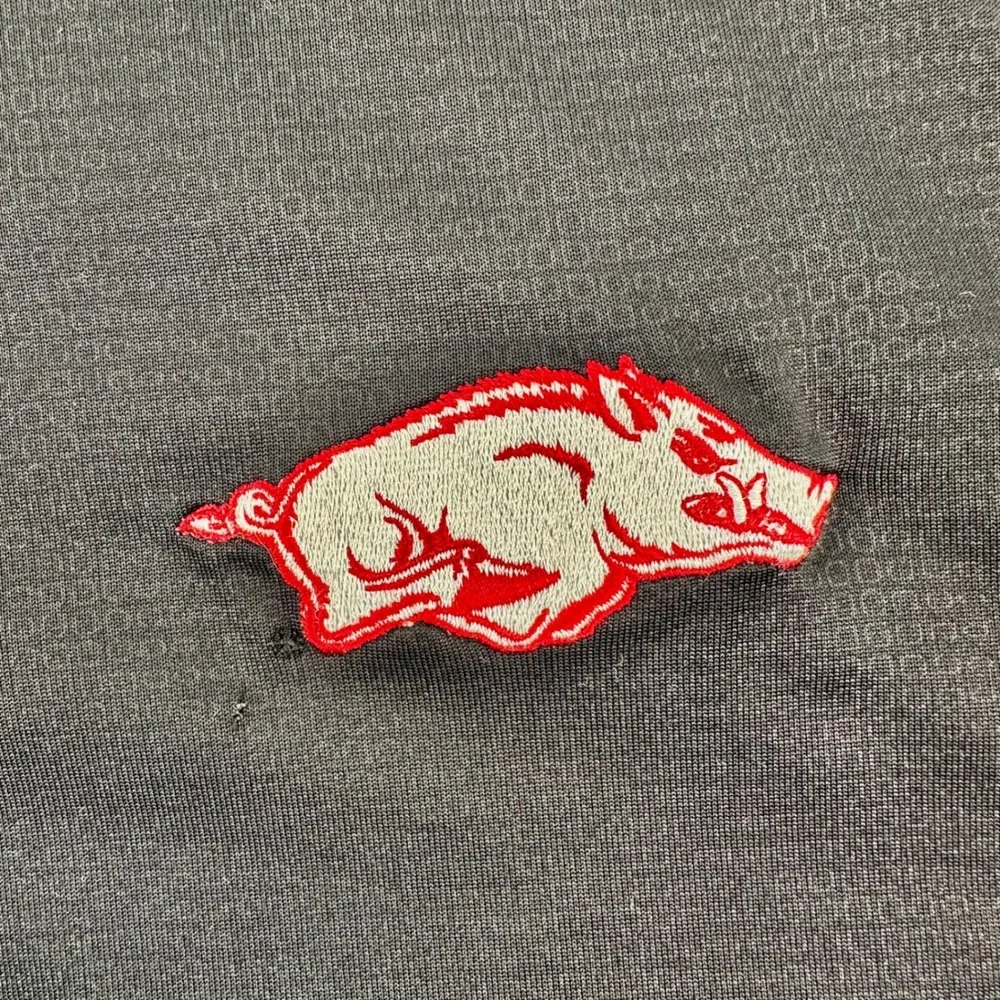 Adidas Arkansas Razorbacks‎ Mens XL Polo Shirt Black Red ClimaCool 1968A 08
